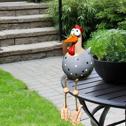 ChickCharm™ – Vrolijk Kipbeeldje met Grote Ogen – Tuin Decoratie Beeld