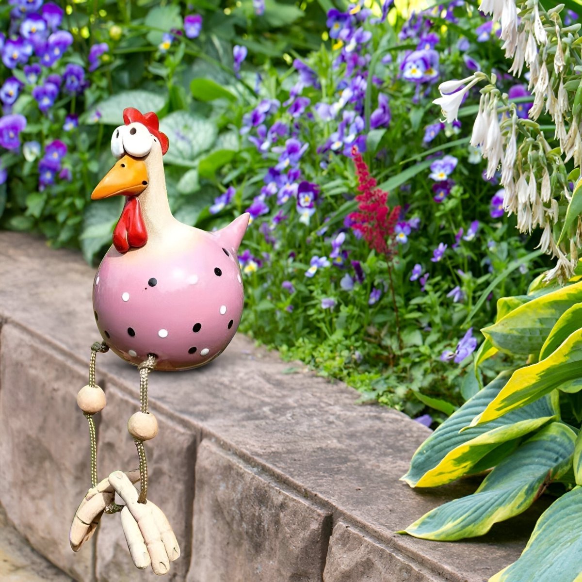 ChickCharm™ – Vrolijk Kipbeeldje met Grote Ogen – Tuin Decoratie Beeld