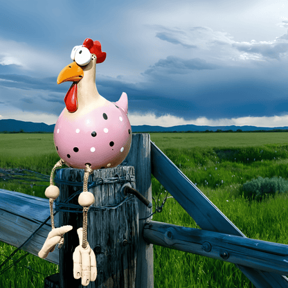 ChickCharm™ – Vrolijk Kipbeeldje met Grote Ogen – Tuin Decoratie Beeld
