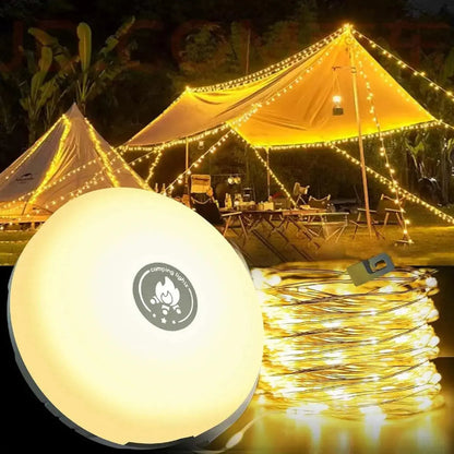 Caleo Campinglamp - 4-in-1 LED met RGB Lichtketting en Powerbank 0