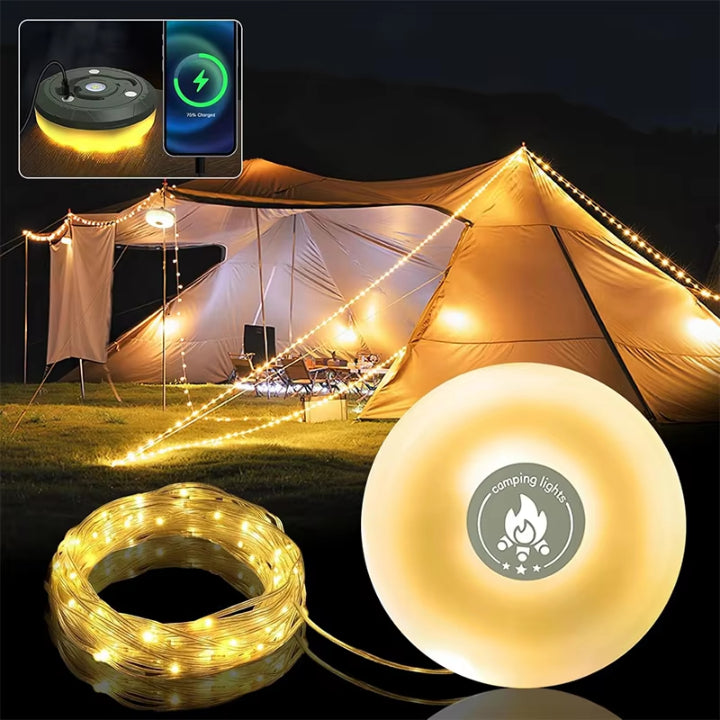 Caleo Campinglamp - 4-in-1 LED met RGB Lichtketting en Powerbank 3