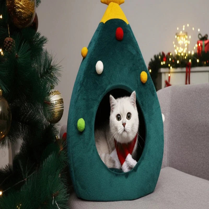 Calyra Kattenbed - Pluche, Feestelijk Kerstboomdesign 2