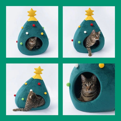 Calyra Kattenbed - Pluche, Feestelijk Kerstboomdesign 6