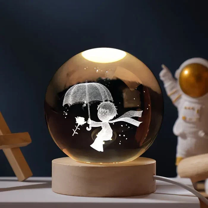 Celestio Sfeerlamp - 3D Gegraveerd, Warm Wit LED 5