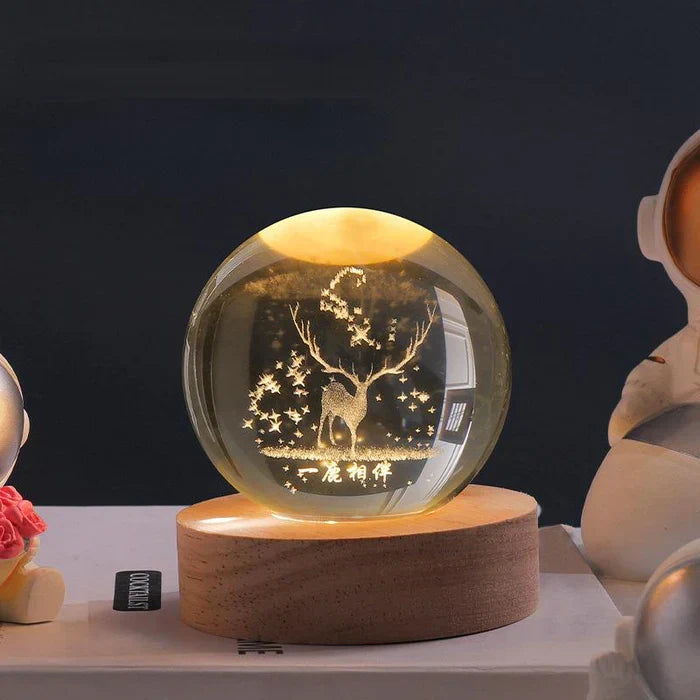 Celestio Sfeerlamp - 3D Gegraveerd, Warm Wit LED 7