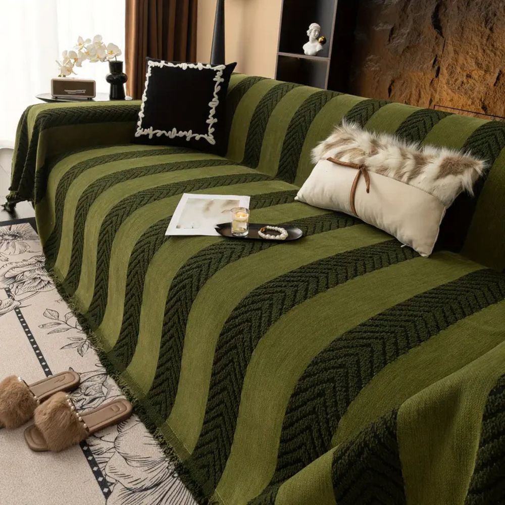 Cevron Bankhoes - Zachte Microvezel, Boho-Stijl 0