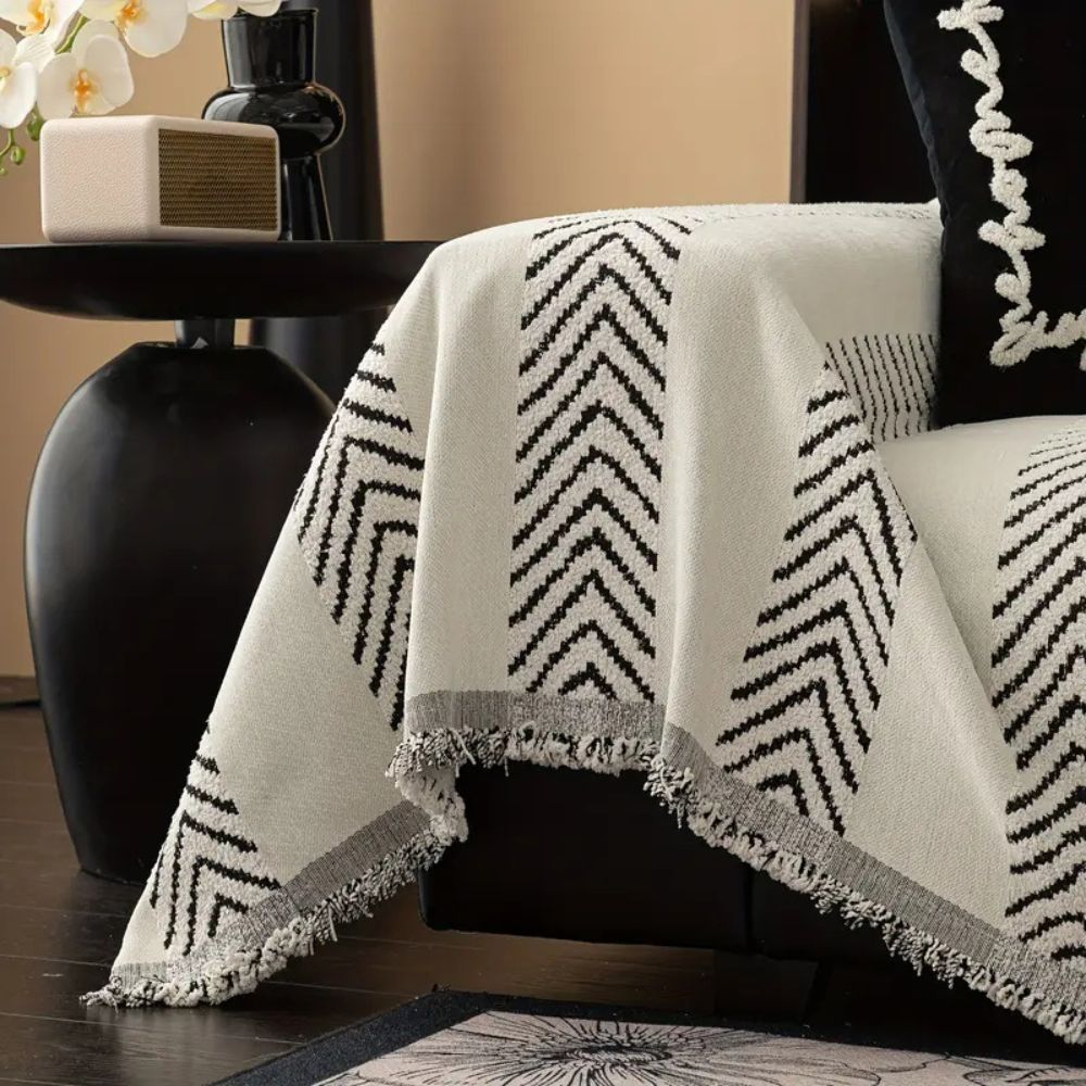 Cevron Bankhoes - Zachte Microvezel, Boho-Stijl 6