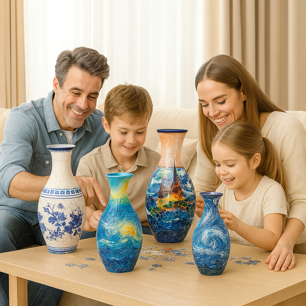 BloomCraft™ – 3D Puzzelvaas om Zelf te Bouwen – Decoratieve Bloemenvaas
