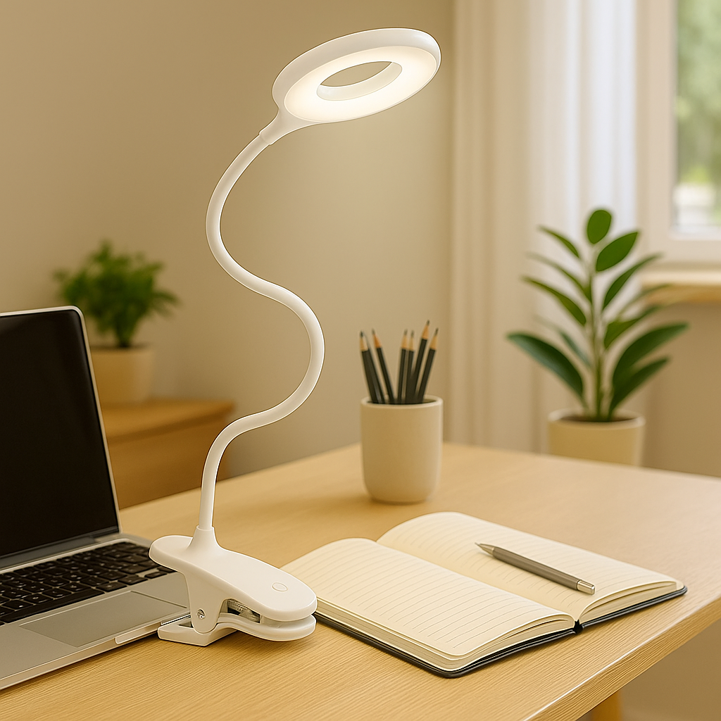 FlexiClipGlow™ – Dimbare LED Leeslamp met Klem – USB Oplaadbare Zwanenhals Lamp