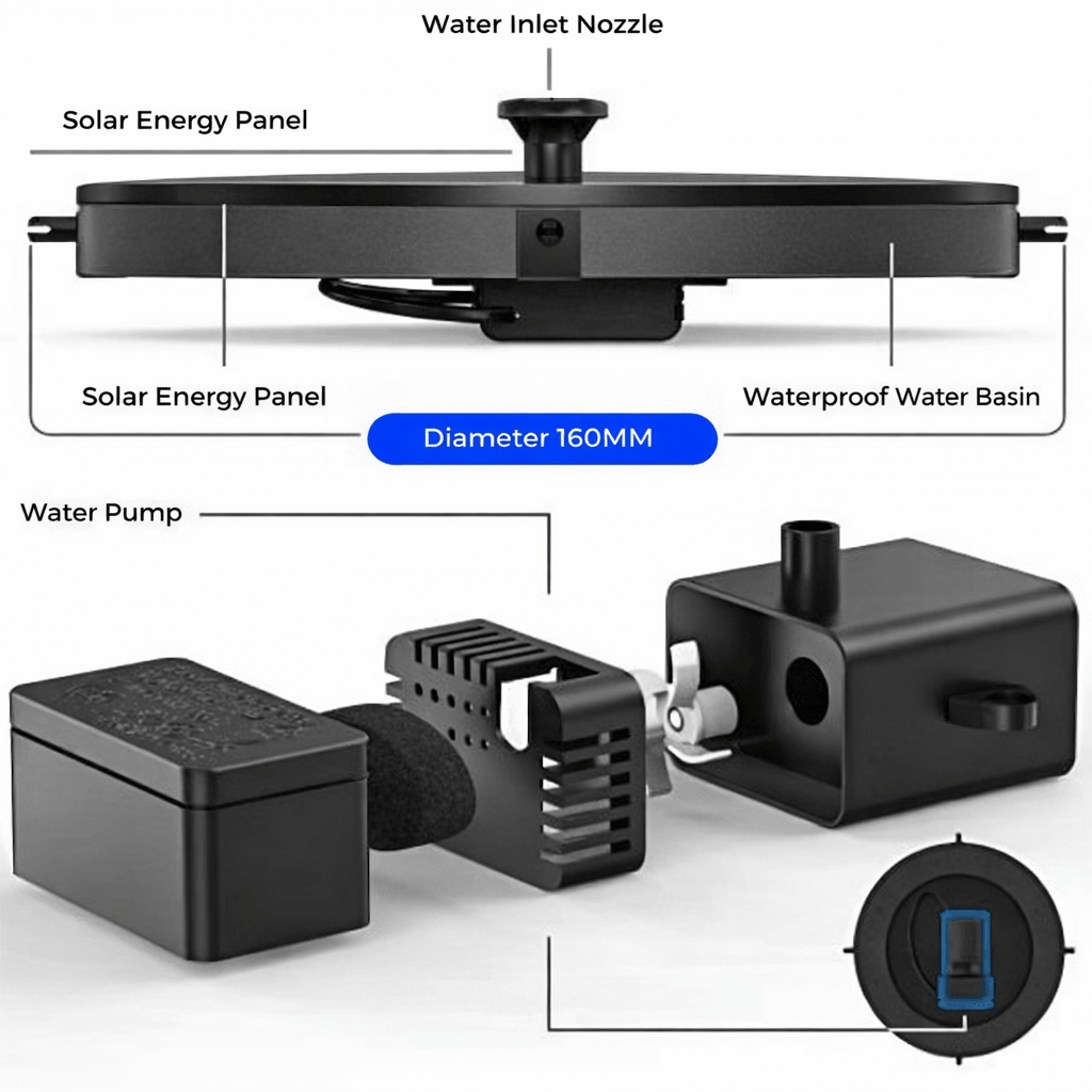 SolarSplash™ – Solar Vogel Fontein Zonder Kabels – Levende Tuin Water Oase