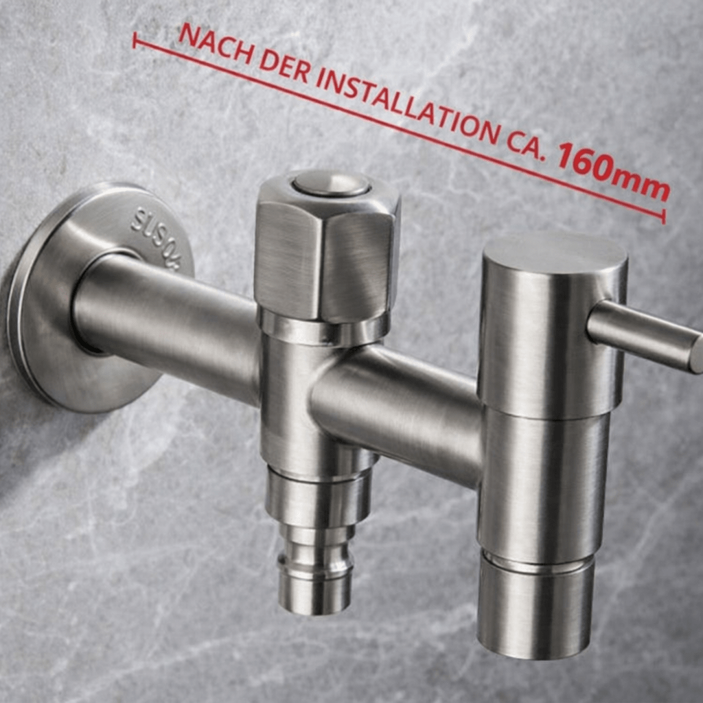 SteelTapPro™ – Premium RVS Buiten Waterkraan – Tuin & Wasmachine Aansluiting