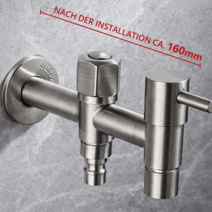 SteelTapPro™ – Premium RVS Buiten Waterkraan – Tuin & Wasmachine Aansluiting