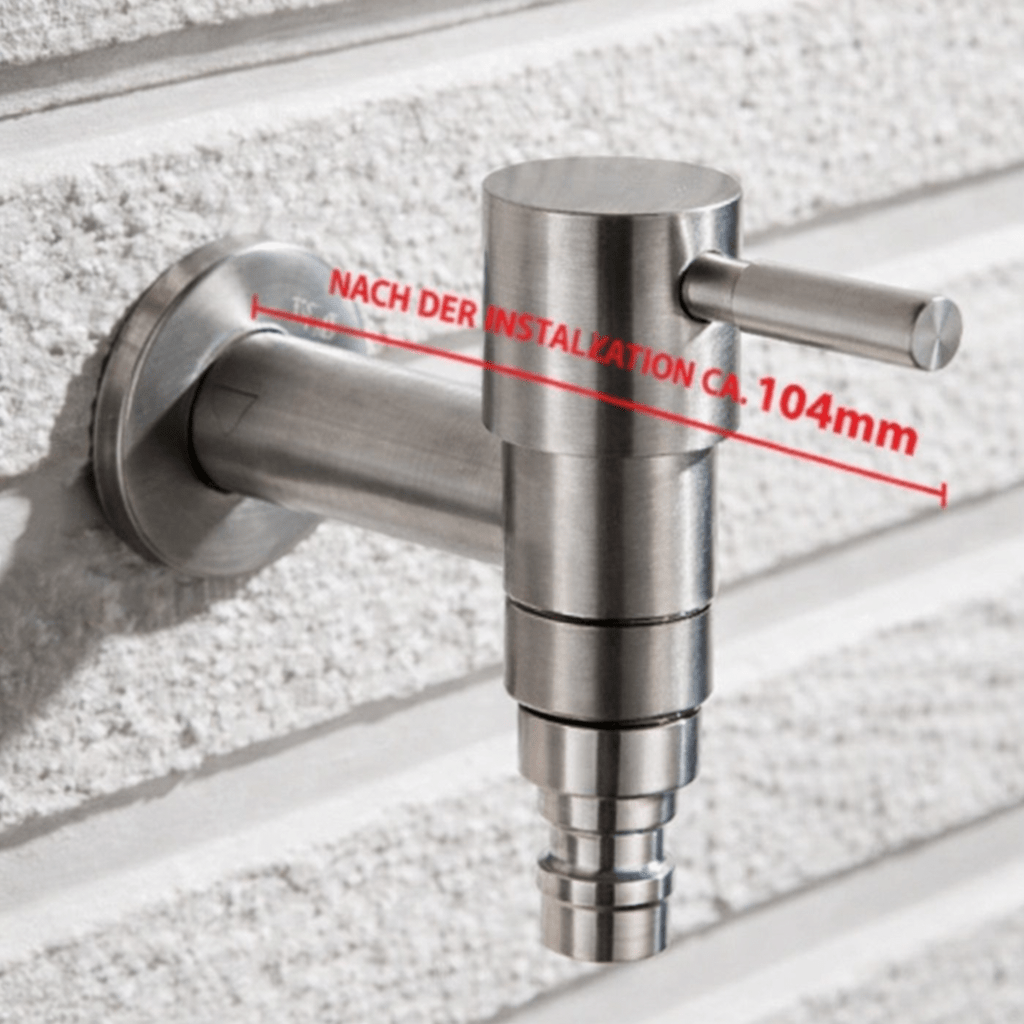 SteelTapPro™ – Premium RVS Buiten Waterkraan – Tuin & Wasmachine Aansluiting
