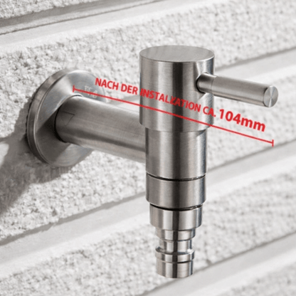 SteelTapPro™ – Premium RVS Buiten Waterkraan – Tuin & Wasmachine Aansluiting