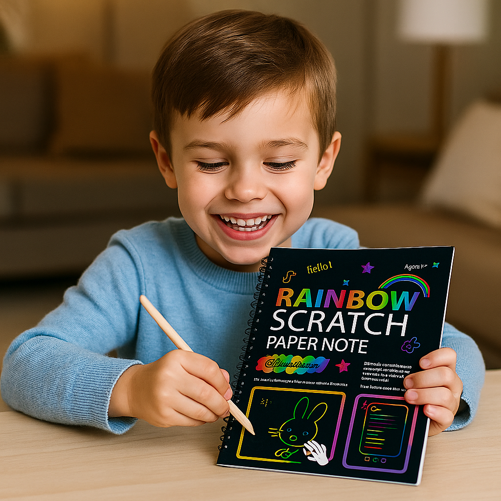 ColorWhirl™ – Magisch Regenboog Kraspapier – Creatief Kunstplezier Kinderen