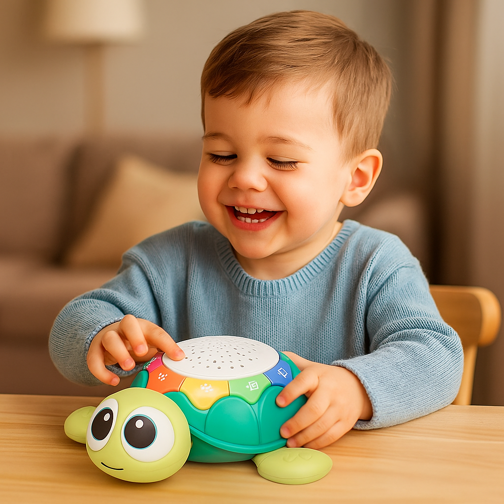 GlowTurtle™ – Muzikale Sterrenprojector – Interactief Kruipspeelgoed Baby’s