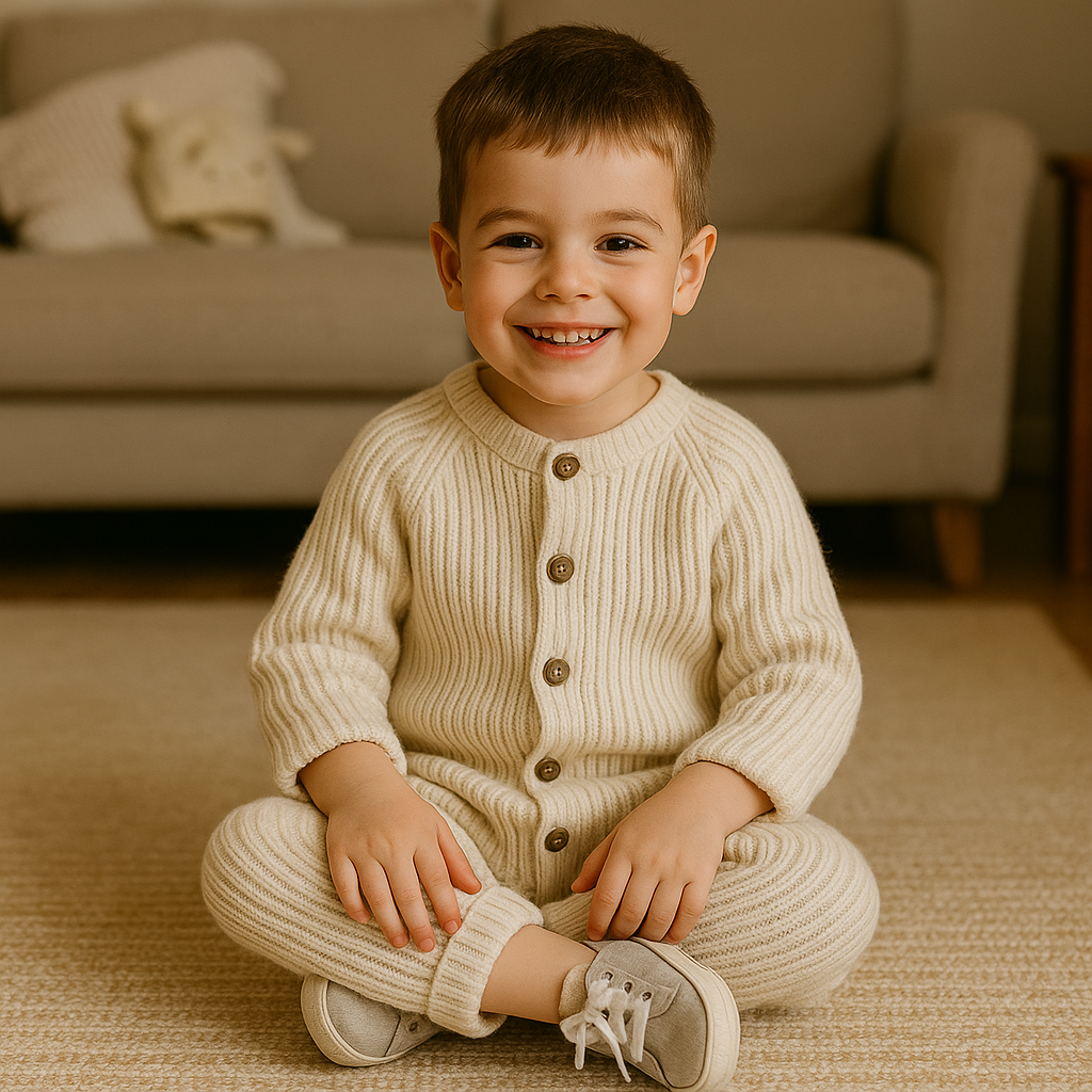 Woolberry™ – Zachte Gebreide Romper – Warme Knusheid voor Baby’s