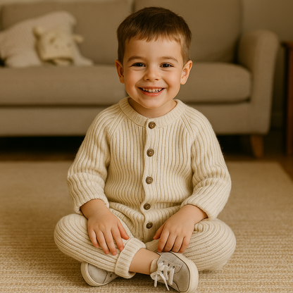 Woolberry™ – Zachte Gebreide Romper – Warme Knusheid voor Baby’s