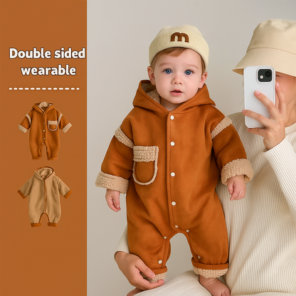 CozyCubby™ – Omkeerbare Winterromper met Capuchon – Warme Baby Jumpsuit
