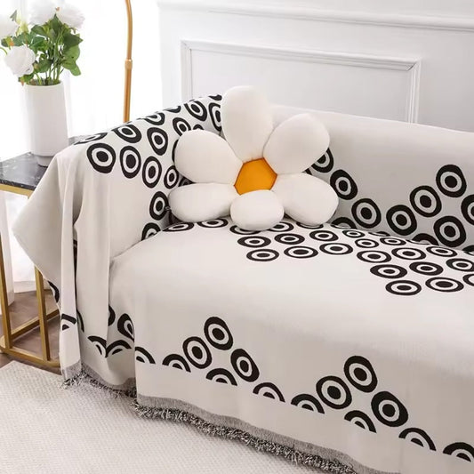 Cira Bankhoes - Zachte Chenille, Scandinavisch Design met Cirkelmotief 0