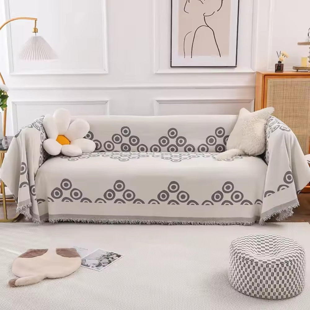 Cira Bankhoes - Zachte Chenille, Scandinavisch Design met Cirkelmotief 5