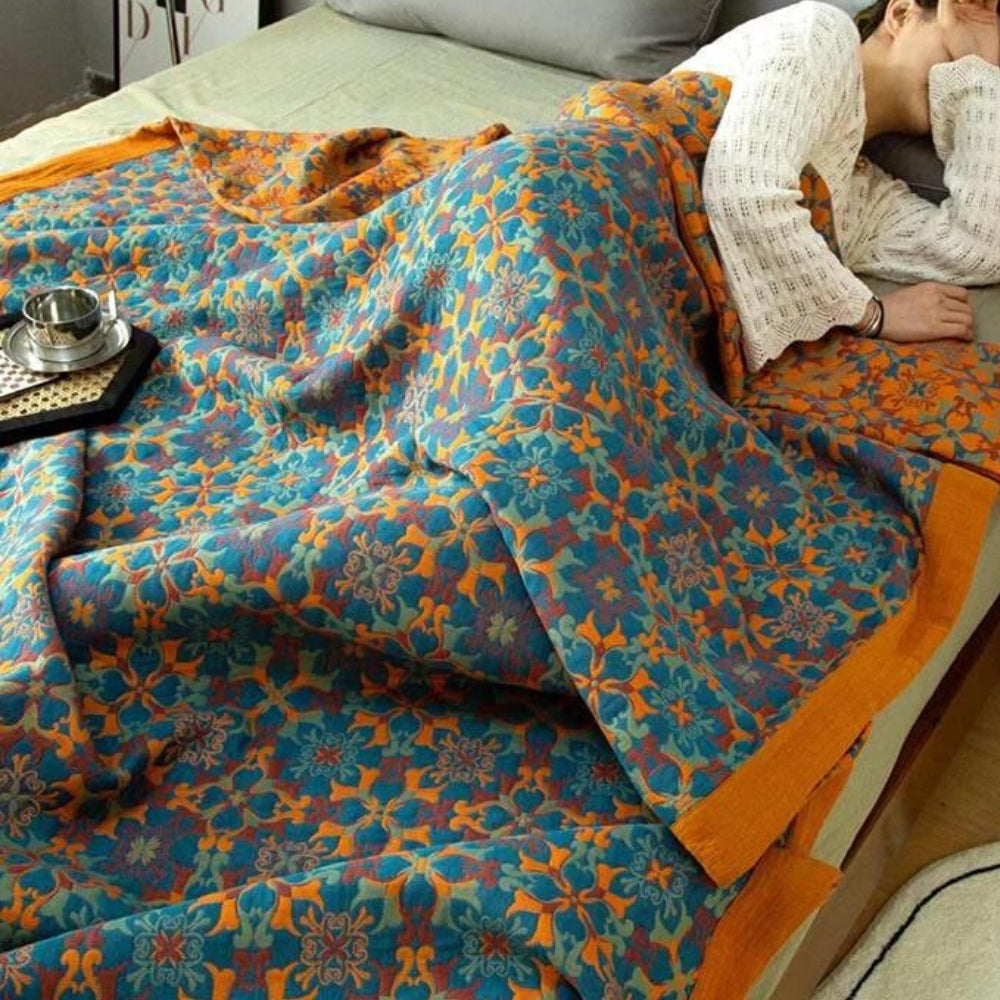 Ciroxa Deken - Zeslaagse Biologisch Katoen, Kleurrijk Patroon 4