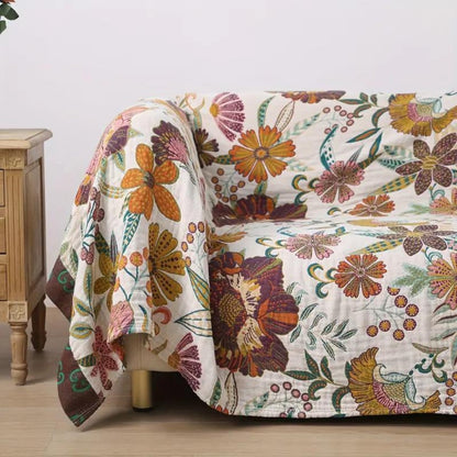 Cleo Floral Dekenworp - 100% Katoen, Omkeerbaar Bloemenpatroon 2