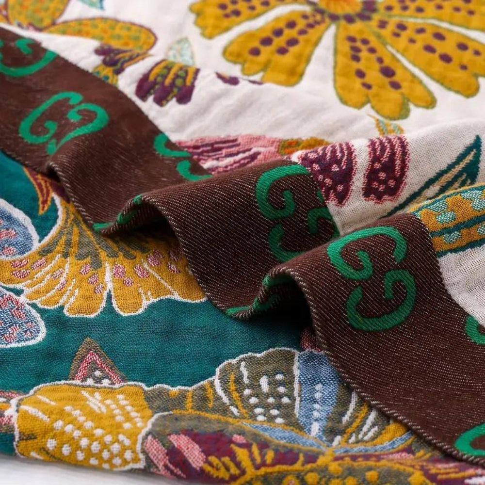 Cleo Floral Dekenworp - 100% Katoen, Omkeerbaar Bloemenpatroon 4