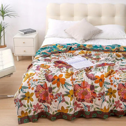 Cleo Floral Dekenworp - 100% Katoen, Omkeerbaar Bloemenpatroon 5