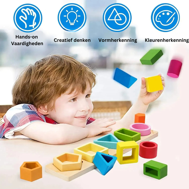 ShapeWise™ – Slim leren met vormen en kleuren - Montessori hout speelgoed