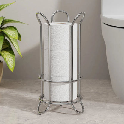 CoreStacker™ – Vrijstaand Toiletrol Rek – Compact 3-Rollen Tissue Organizer