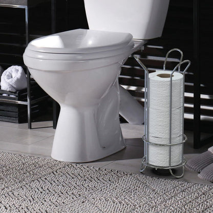 CoreStacker™ – Vrijstaand Toiletrol Rek – Compact 3-Rollen Tissue Organizer