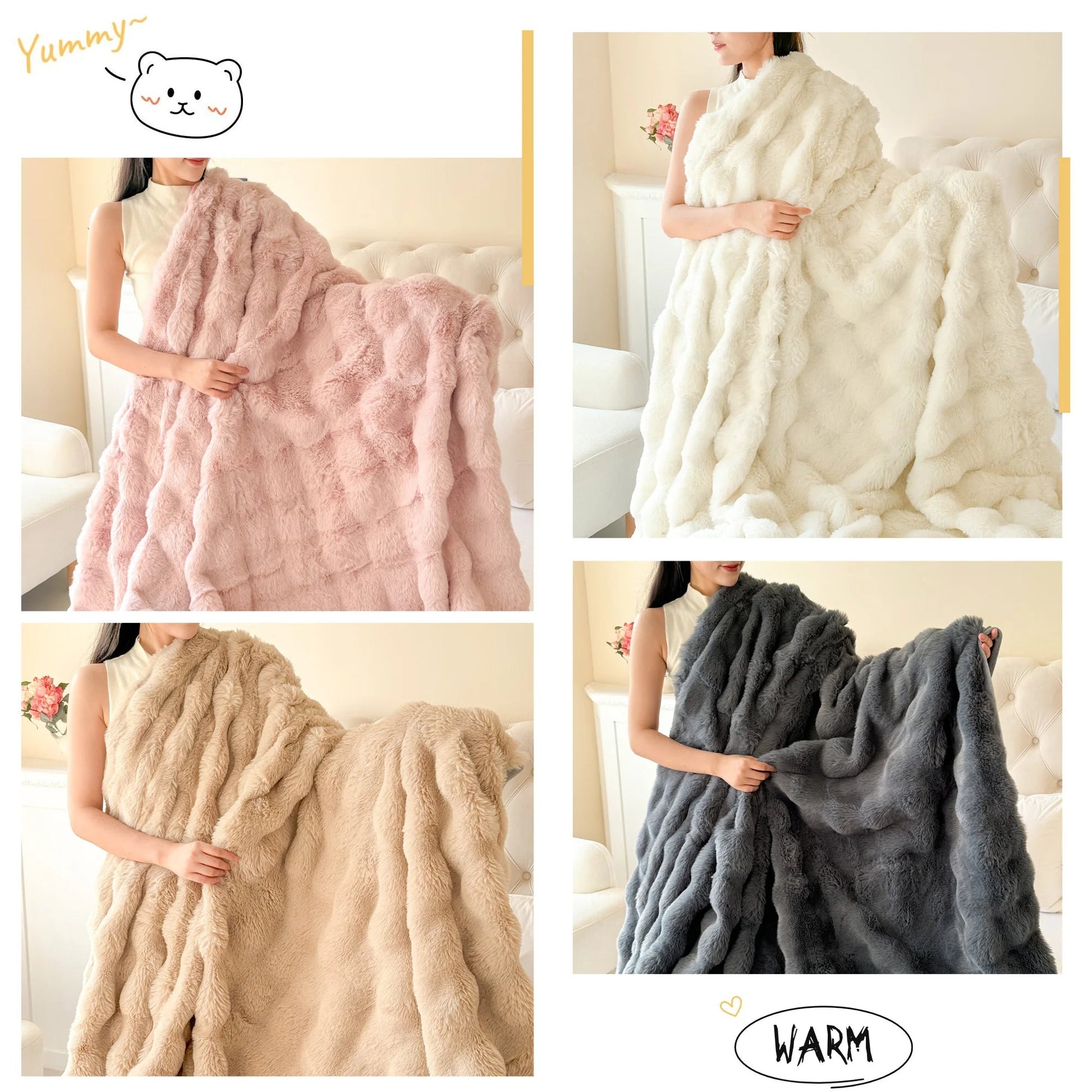 Cozynest Fleece Deken - Dubbellaags Imitatiekonijnenbont, Zacht en Warm 2