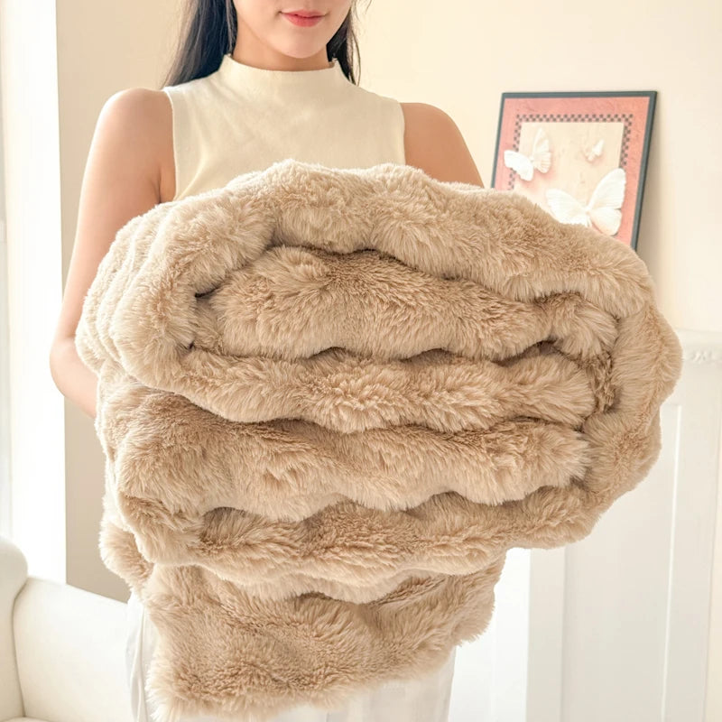 Cozynest Fleece Deken - Dubbellaags Imitatiekonijnenbont, Zacht en Warm 8
