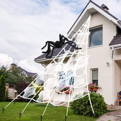 Creston Halloween Spinnenweb XXL - Pluizig, Weerbestendig, 5 Meter, Halloween Decoratie Voor Buiten 1