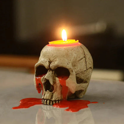 Cyrus Doodskop Kaarsenhouder - Hars, Uniek Halloween Decor 0