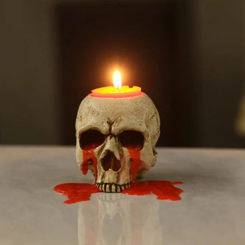 Cyrus Doodskop Kaarsenhouder - Hars, Uniek Halloween Decor 1