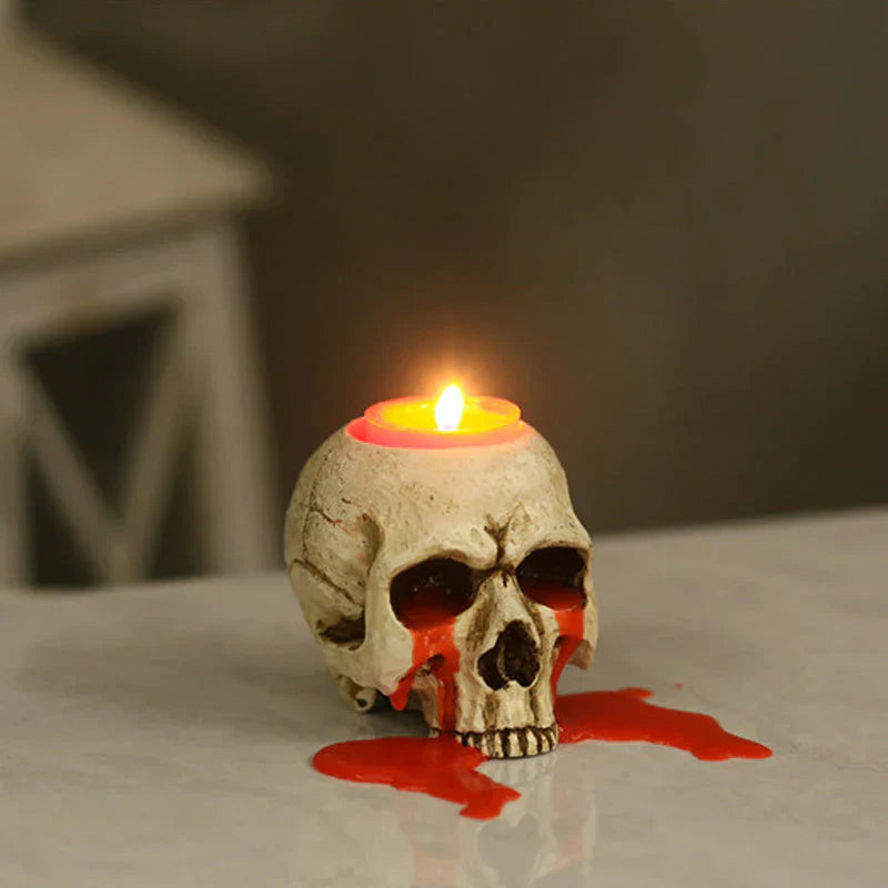 Cyrus Doodskop Kaarsenhouder - Hars, Uniek Halloween Decor 2
