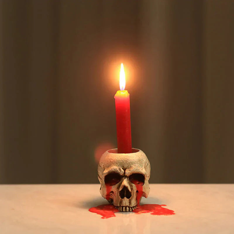 Cyrus Doodskop Kaarsenhouder - Hars, Uniek Halloween Decor 4