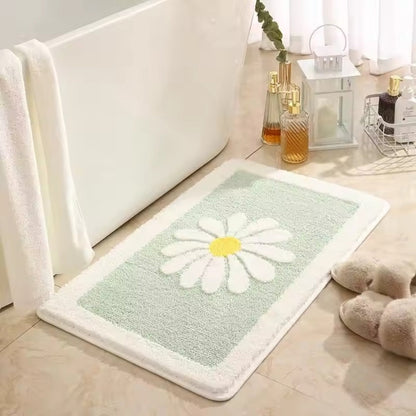 Daisy Bloom Badmat - Zacht Microvezel, Antislip voor Veiligheid 0
