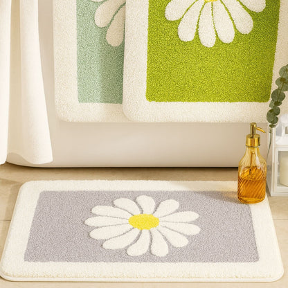 Daisy Bloom Badmat - Zacht Microvezel, Antislip voor Veiligheid 2