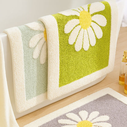 Daisy Bloom Badmat - Zacht Microvezel, Antislip voor Veiligheid 3