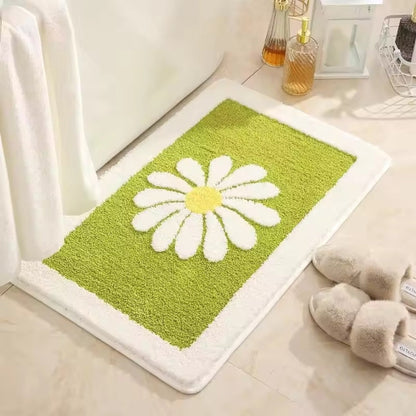 Daisy Bloom Badmat - Zacht Microvezel, Antislip voor Veiligheid 6