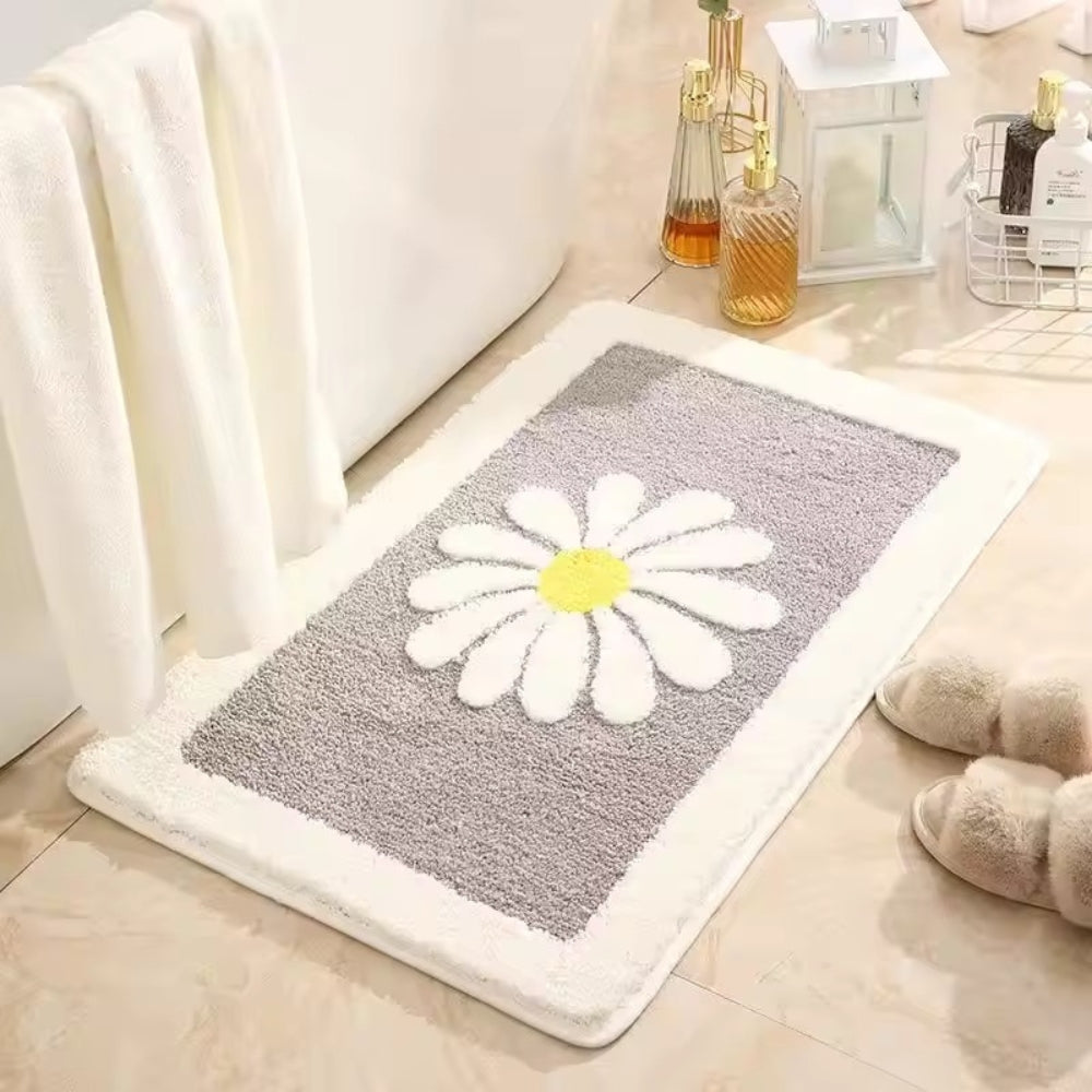 Daisy Bloom Badmat - Zacht Microvezel, Antislip voor Veiligheid 7