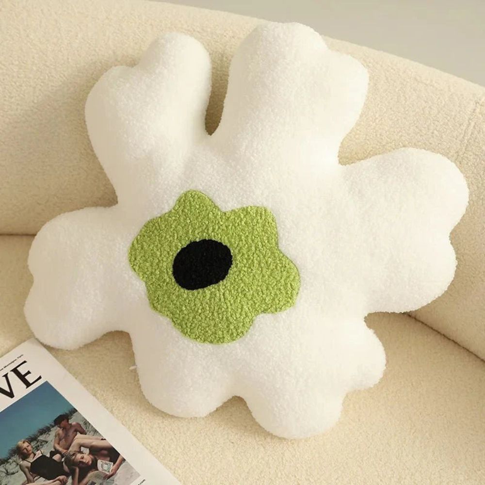 Daisy Doodle Sierkussen - Zacht Pluche, Bloemenmotief voor Kussens Bank 3