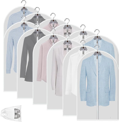 Dextra Kledingzakken Set - Transparant PEVA, 12 Stuks 0