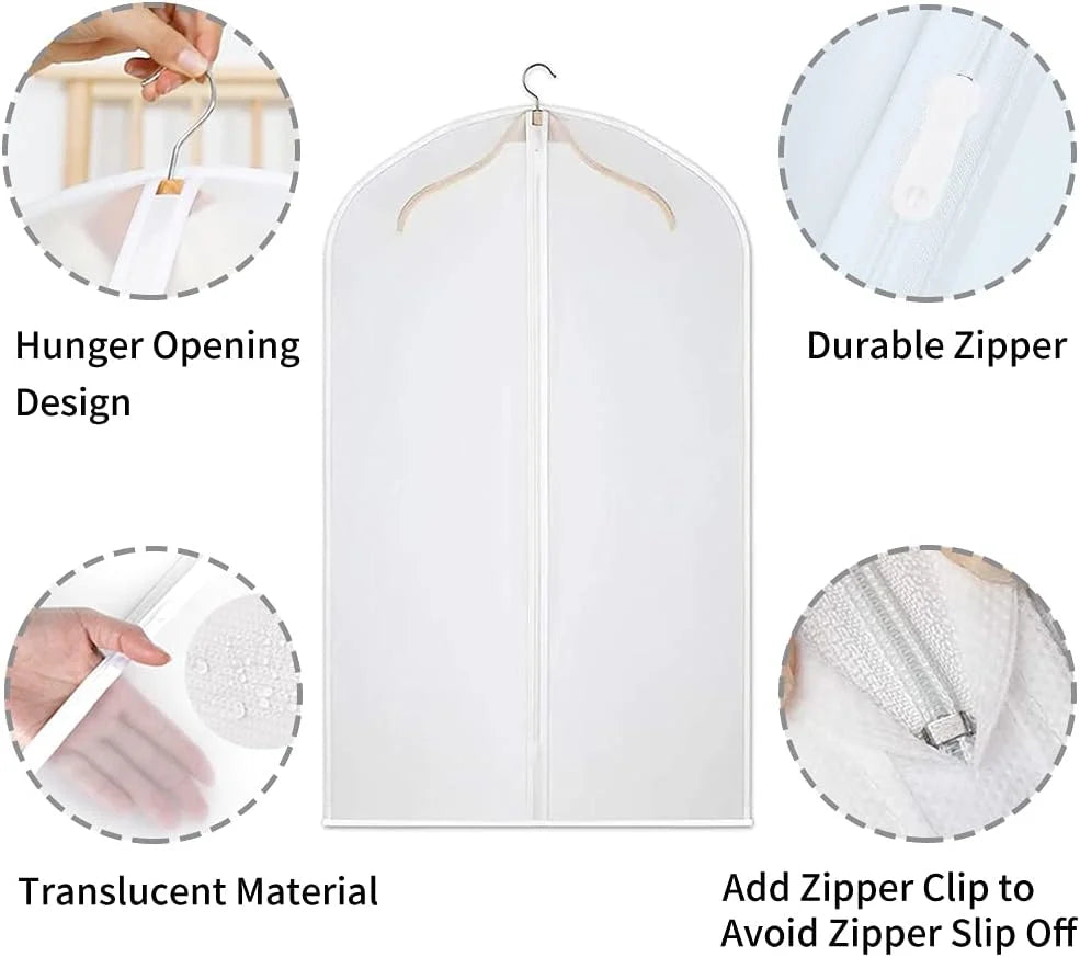 Dextra Kledingzakken Set - Transparant PEVA, 12 Stuks 6