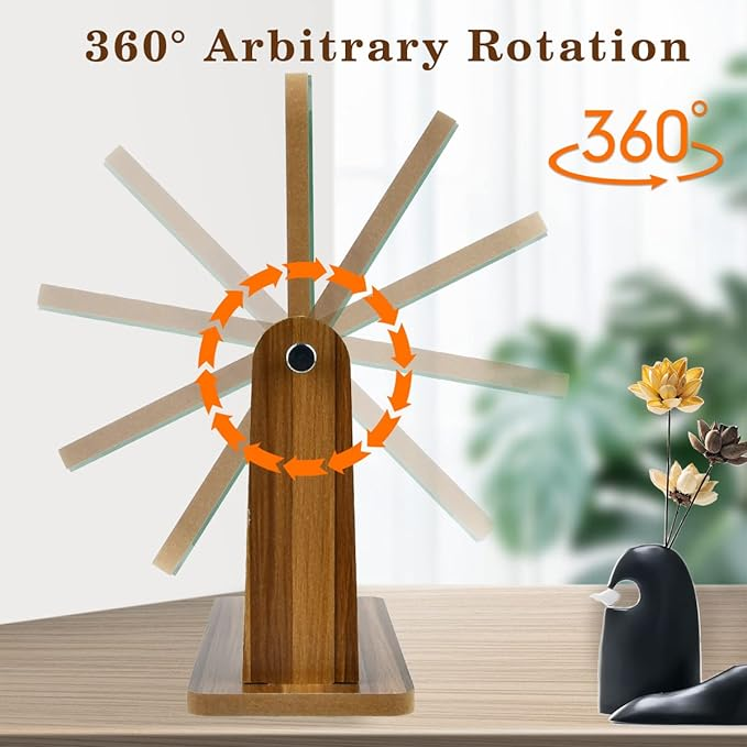 Dorian Bureauspiegel - Hout, Draaibaar 360° 2