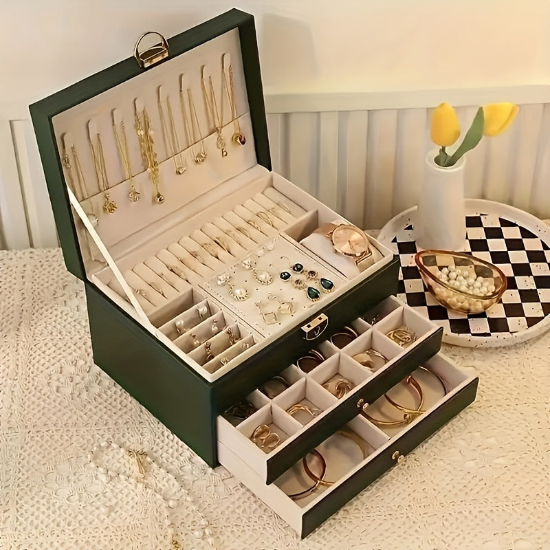 JewelDrawerVault™ – Grote Sieradendoos met Lades – Overzichtelijke Jewelry Organizer