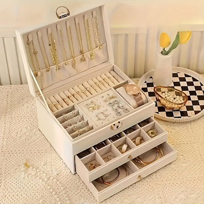 JewelDrawerVault™ – Grote Sieradendoos met Lades – Overzichtelijke Jewelry Organizer